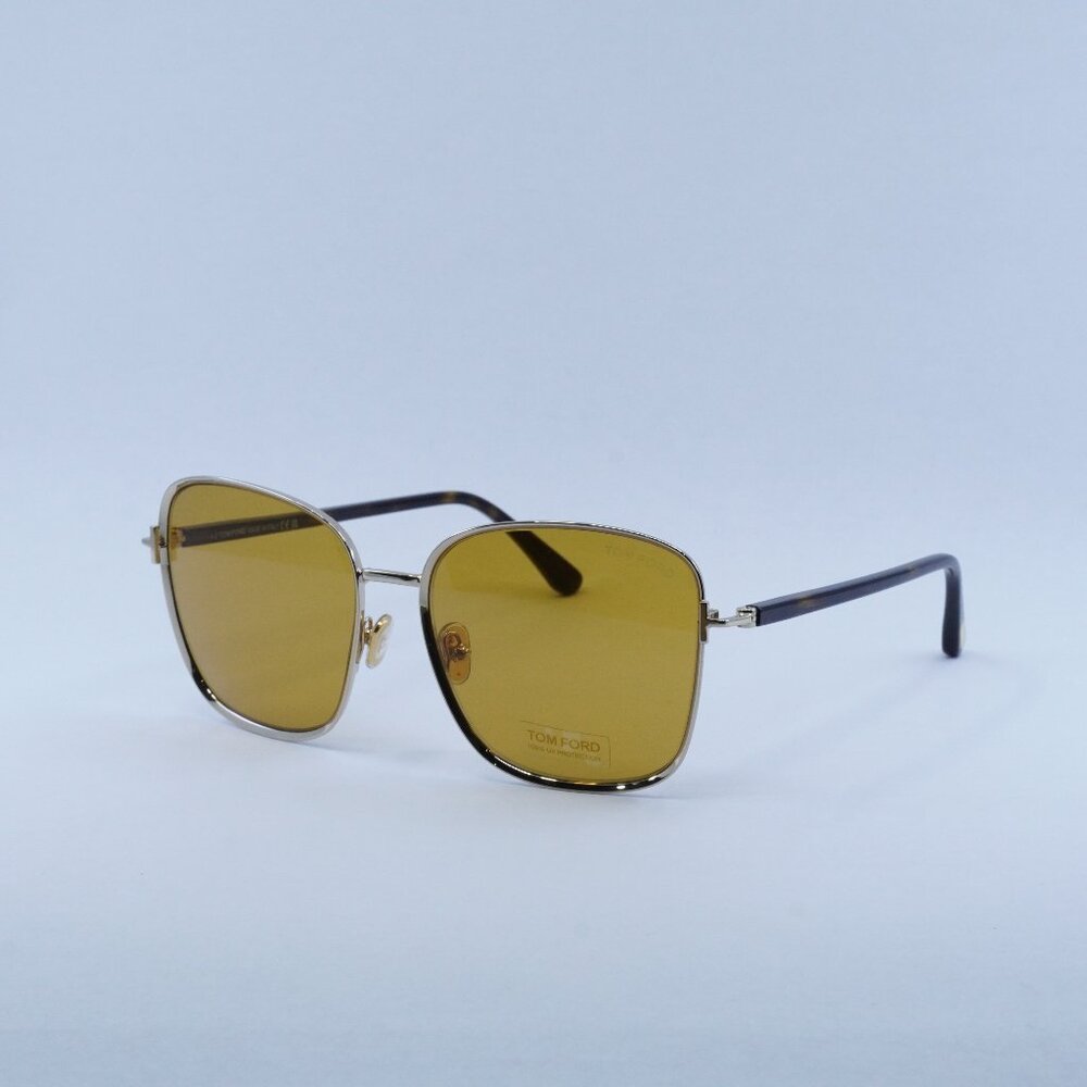 Tom Ford FT1029 32E Sunglasses Rose Gold Square Frame, Brown Lenses